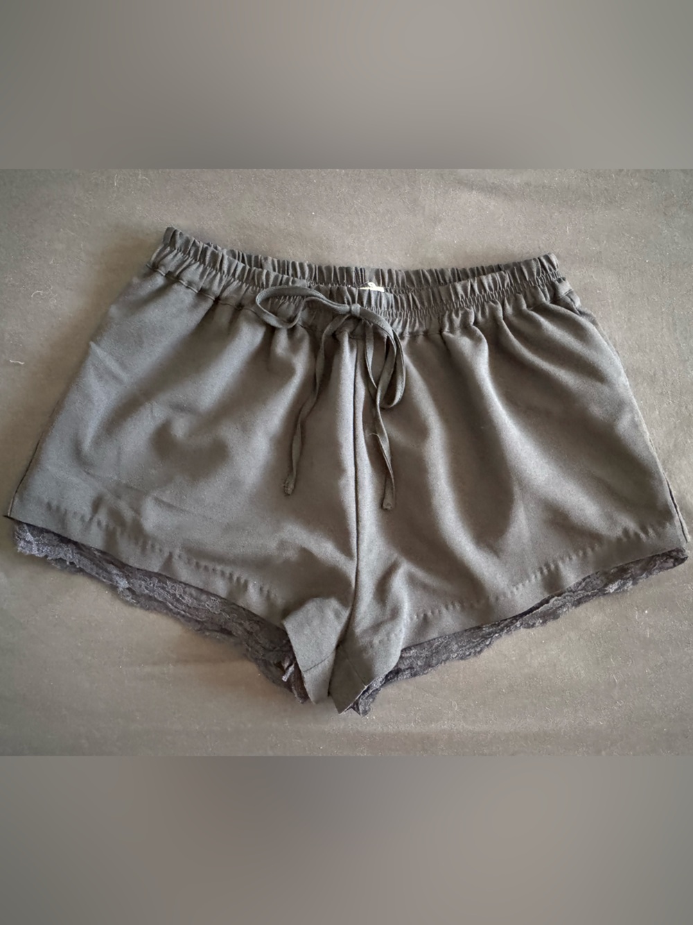 Black Lace-Trim Lounge Shorts